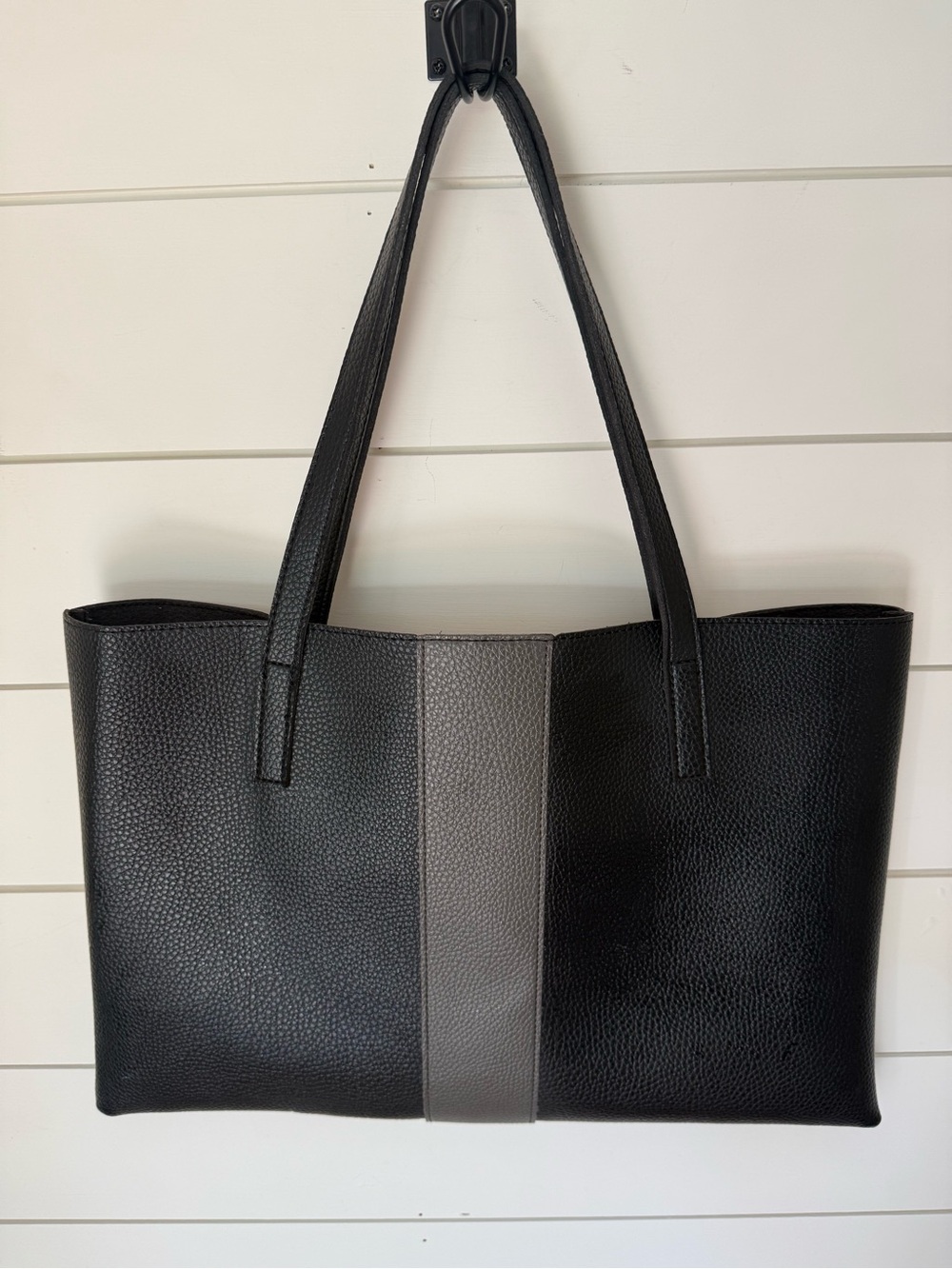 Vince Camuto Luck Tote Large Black Gray Laptop Tablet Organizer